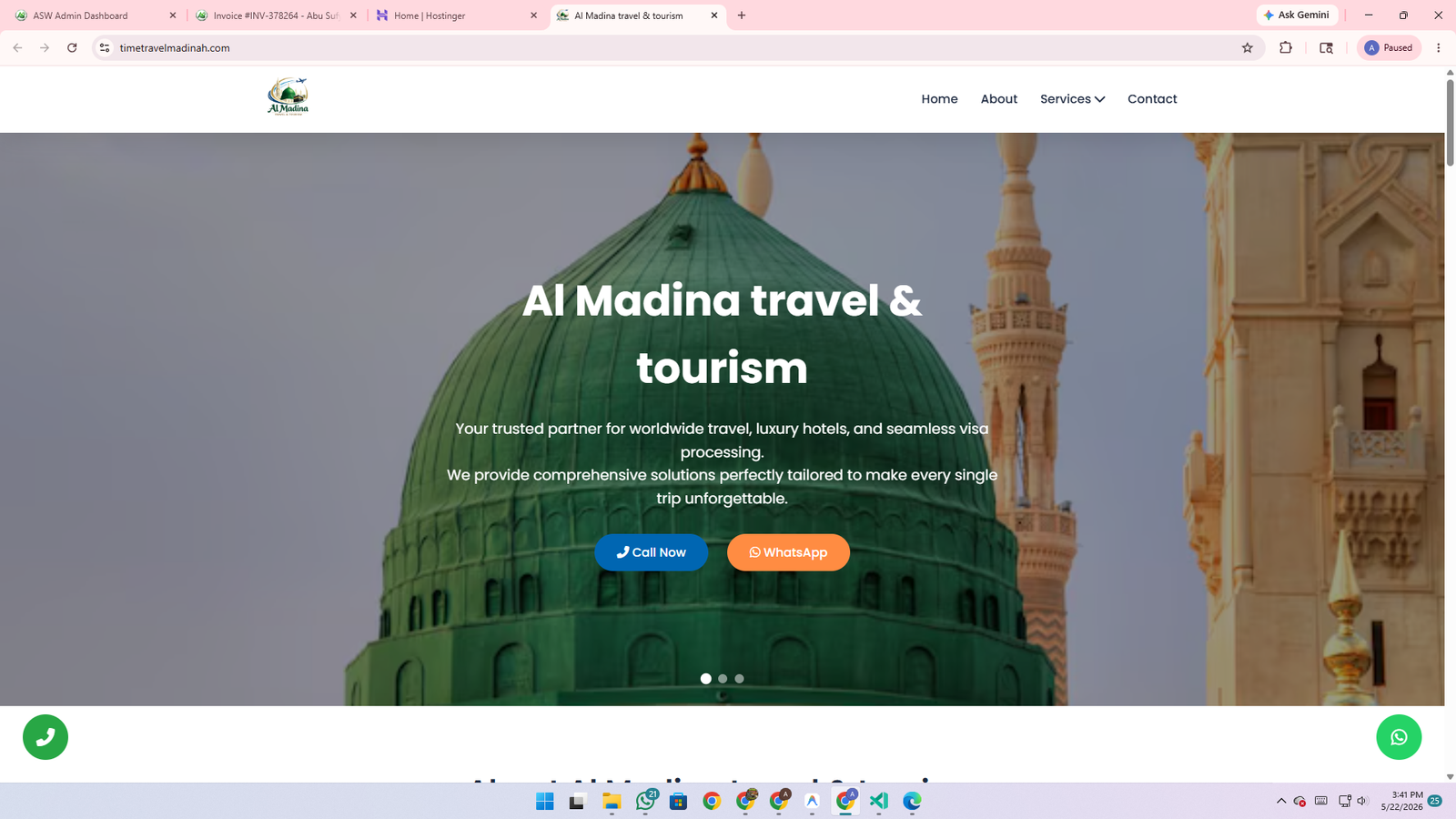 Hajj Umrah & Traval Tourism Website 